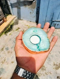 Agate T Light Candle Holder  - Fountain Blue, 4 In