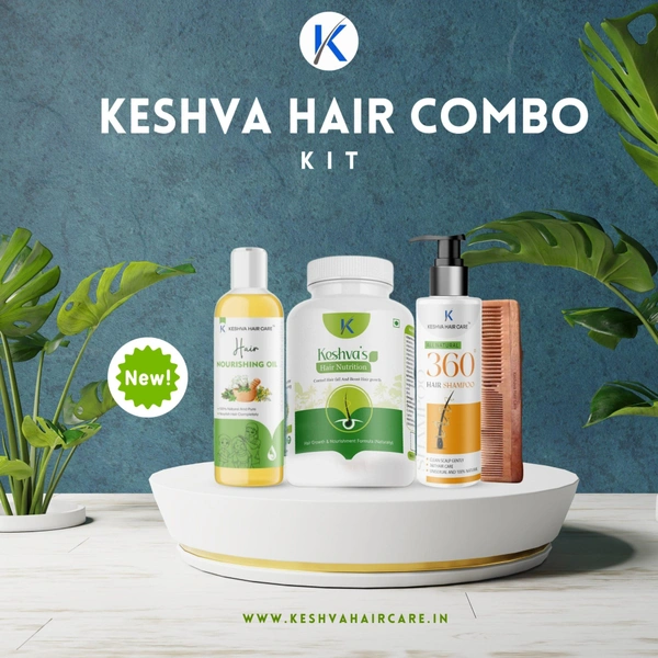 Keshva Hair Care kit ( Hair Nutrition Tablet, hair Nourishing oil & 360° Hair Shampoo)
