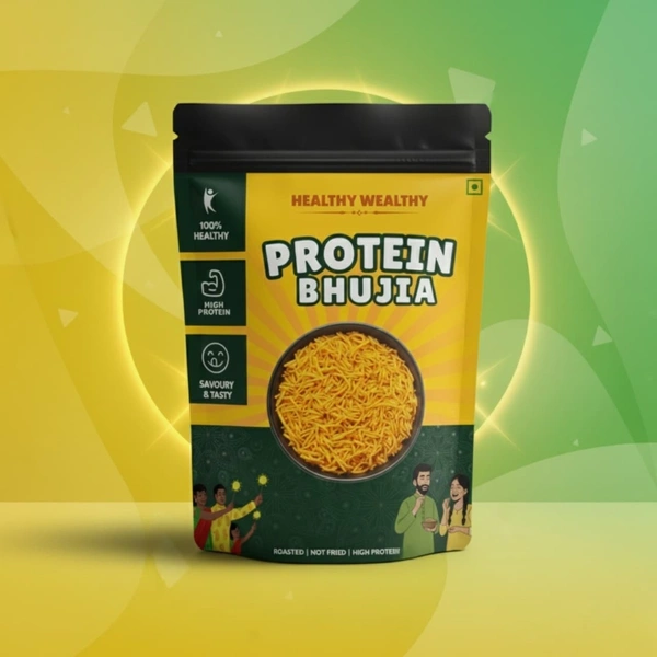 Healthy Wealthy Protein Bhujia – High Protein | Tasty Healthy Snack (90g)