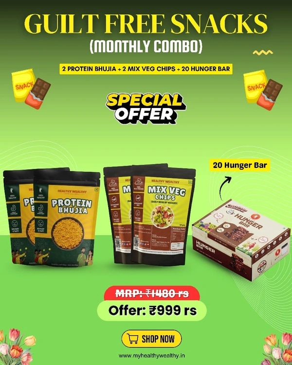 Guilt Free Snacks Monthly Combo – Healthy High Protein Snacks for Weight Loss