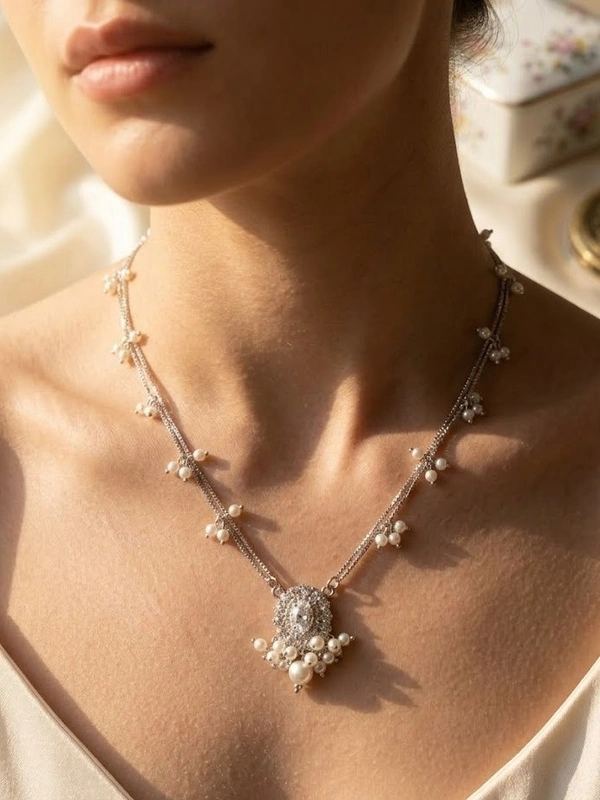 White Pearl ethnic pendant 