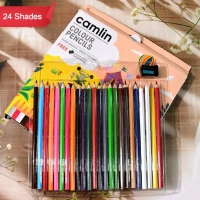 Camlin Colour Pencils – 24 Shades Pack with Free Sharpener