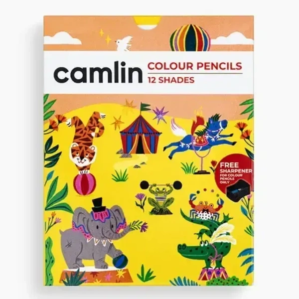 Camlin Colour Pencils – 24 Shades Pack with Free Sharpener