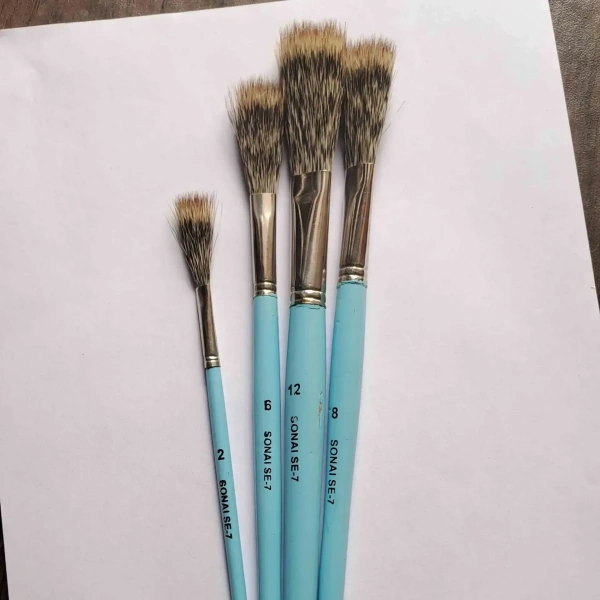 Watercolor 4 sonai Natural Flat Brush (No- 2, 6, 8,12)