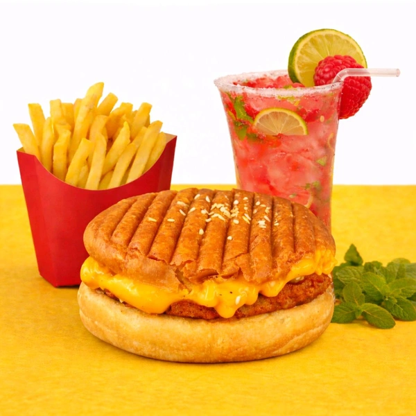 Tandoori Burger With French Fry 