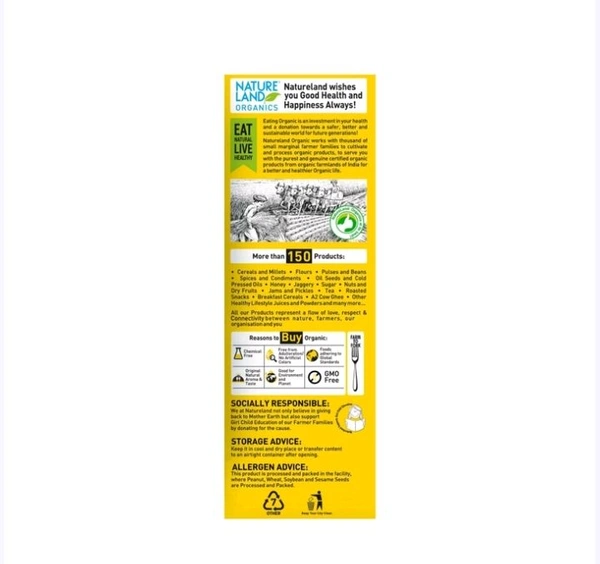Natureland Organic Moong Dal (Dhuli) Washed Split - 500 g