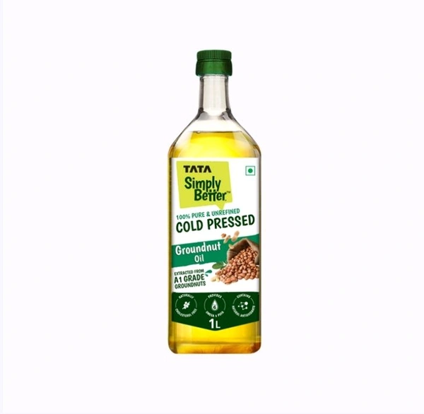 Tata Simply Better 100% Pure Cold Pressed Groundnut Oil / Peanut Oil - 1 ltr