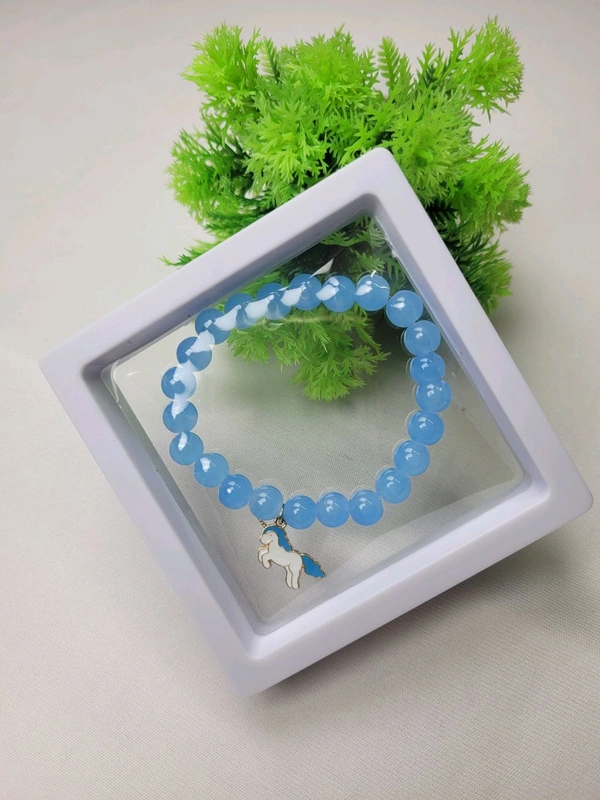 Charm Beads Bracelet With Pu Flim Box 