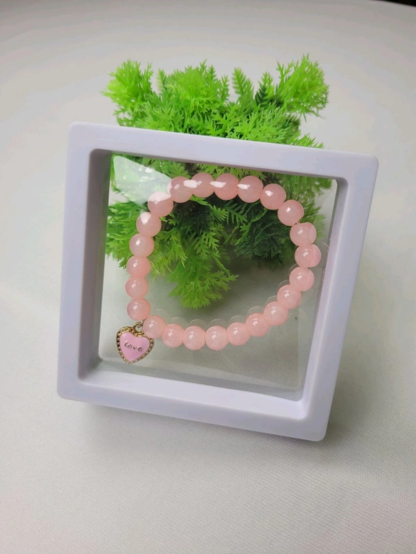 Charm Beads Bracelet With Pu Flim Box 