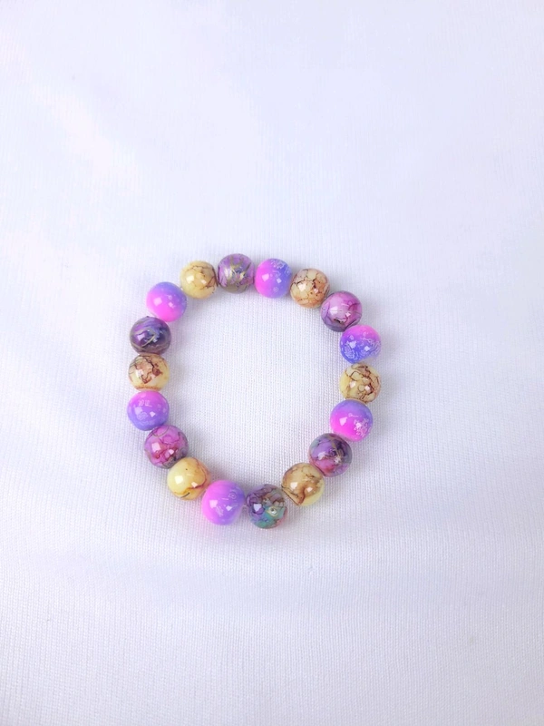 Printed Beads Bracelet Mixed Beads as Shown in Picture - 1Pc