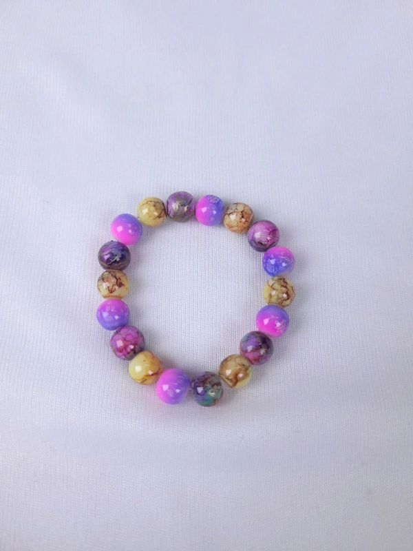 Printed Beads Bracelet Mixed Beads as Shown in Picture - 1Pc