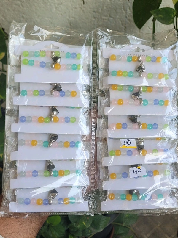 Magnetic Heart Charm Bracelet 1 Set (2 Individual Pcs)