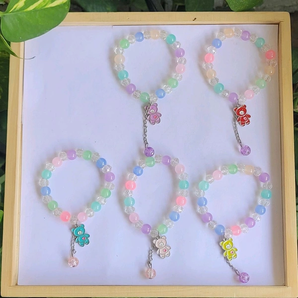 Fancy Bracelt Teddy Bear Charm (Not Petals Own Make )