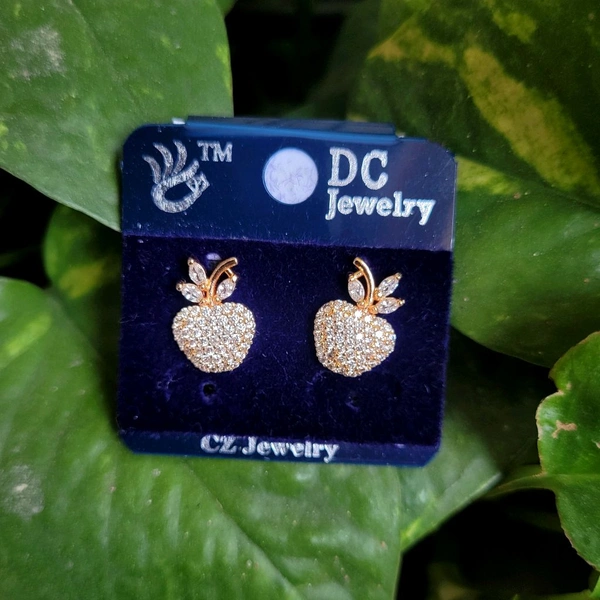 Premium Quality Rose Gold Studs Apple Design -PDC034