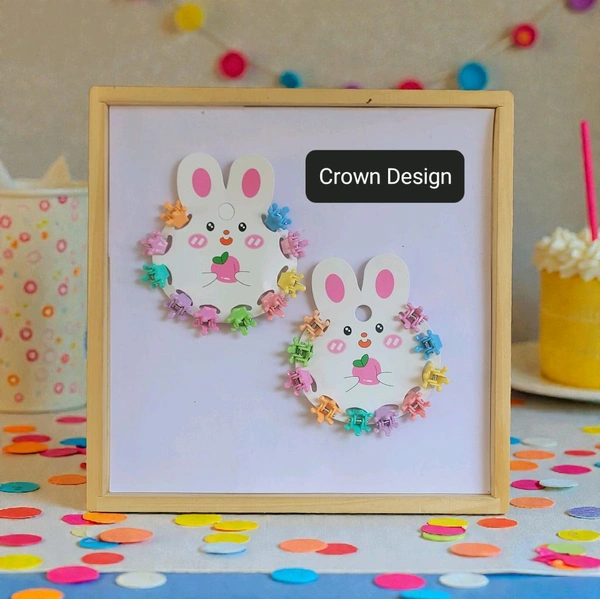 Kids Tiny Clips Crown Design Set Of 10 - 1Pack - PKA003