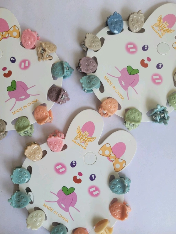 Kids Tiny Clips Strawberry Design Set Of 10 - 1Pack -  - PKA007