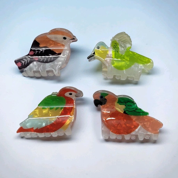 Acrylic Bird Theme Hair Claw Clips