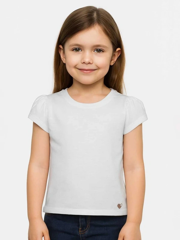 Girls Short Sleeve White T-Shirt