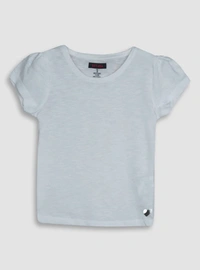 Girls Short Sleeve White T-Shirt - 3YRS, WHITE