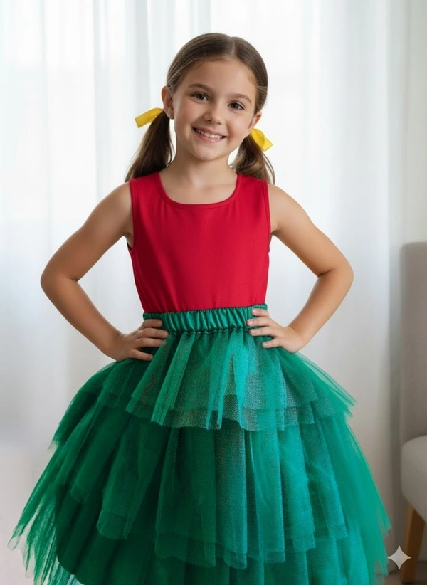 Girls DARK GREEN RUFFLE Skirt - A448