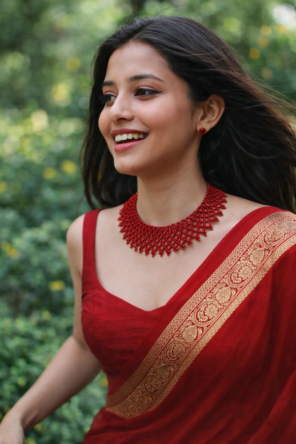 RED Collar Necklace Set - J345