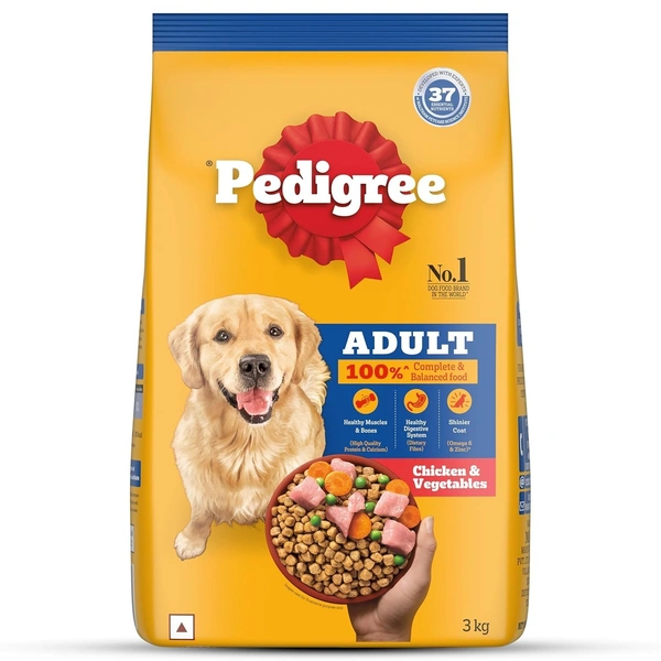 Pedigree Adult Dry Dog Food, Chicken & Vegetables, 3 kg