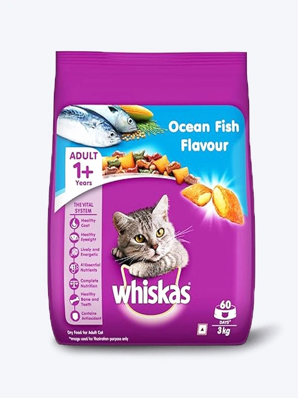 Whiskas Ocean Fish Flavor Adult Cat Dry Food 3kg