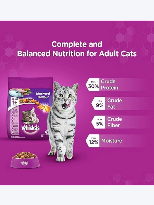 Whiskas Mackerel Flavour Adult Cat Dry Food 3kg