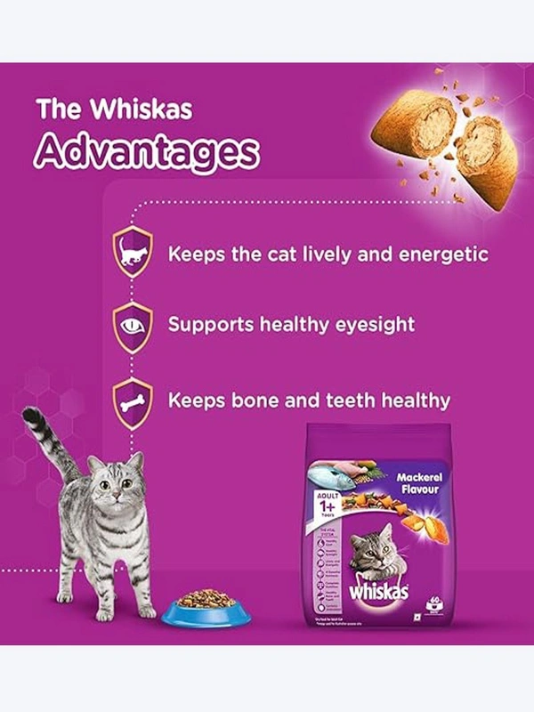 Whiskas Mackerel Flavour Adult Cat Dry Food 3kg
