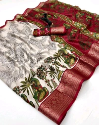 Mass Mellow Saree - Red, Free Size