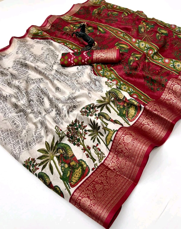 Mass Mellow Saree - Red, Free Size