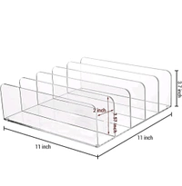Elegant creations Acrylic Wallet and Small Purse Organizer with 5 Divided Sections, Clutch Tray Drawer Storage Organizer