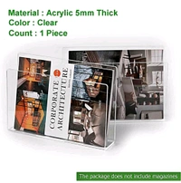  Wall Mount Clear Acrylic Magazine Rack, Folder Organizer, Chart Holder, File Storage Rack(1 Count)