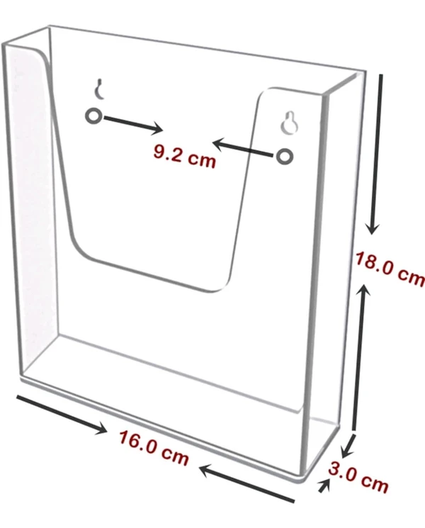  A5 Brochure Holder 6.25 x 7.0 inches Wall Mounted Literature Holders Clear Flyer Holder Acrylic Hanging Wall Brochure Holders, 2 Pack, Clear