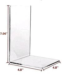  Pack of 4 Bookends,Clear Acrylic Bookends for Shelves,Heavy Duty Book Ends and Desktop Organizer, Book Stopper for Books