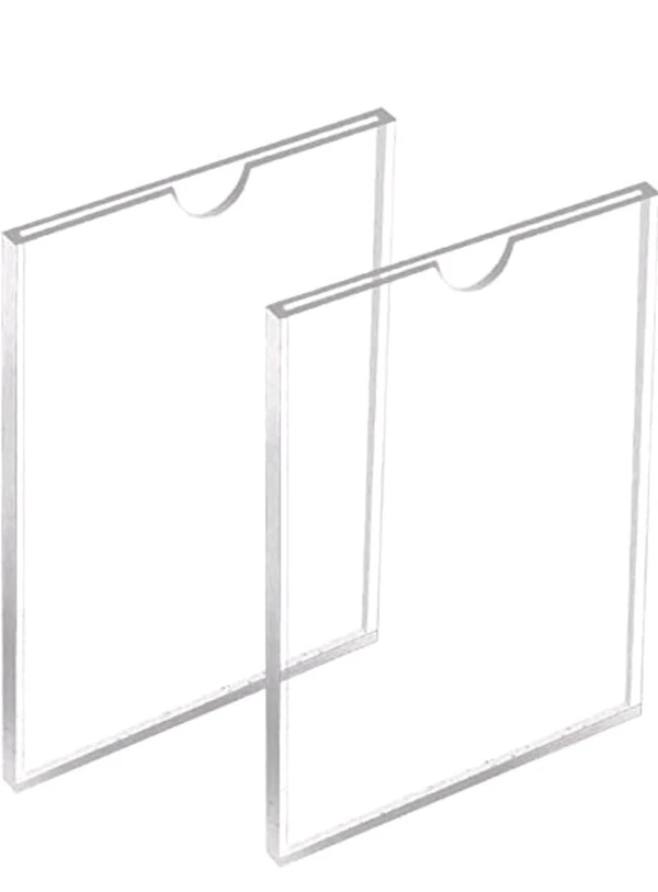 Acrylic Checklist Holder, Acrylic Wall Sign Holder 9.0" x 12.0" A4 Size Clear Vertical Wall Mount Frame Holder for Home, Office, Store, Restaurant, Pack of 2 (Double Layer)