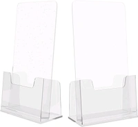  2 Pack Acrylic Brochure Holder for Trifold Pages,Countertop Acrylic Literature Holder Flyer Display Stand Pamphlet,Menu,Journals.
