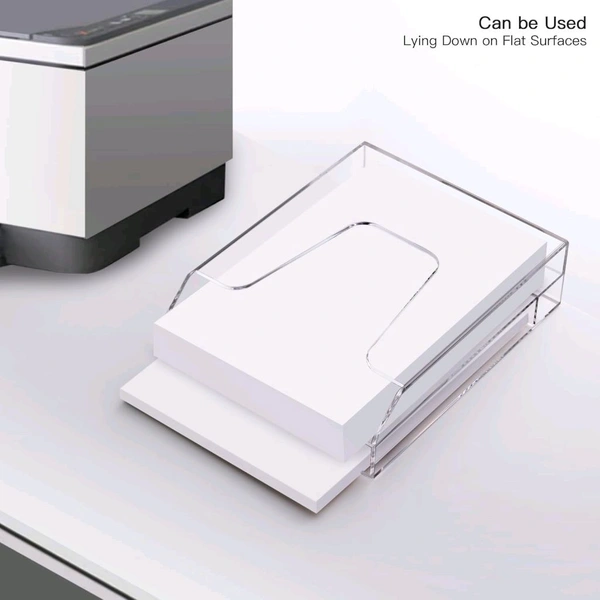  2 Tier Acrylic File Folder Holder, Vertical File Storage, Clear Desktop Organizer. 1 Count.