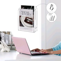  2 Tier Acrylic File Folder Holder, Vertical File Storage, Clear Desktop Organizer. 1 Count.