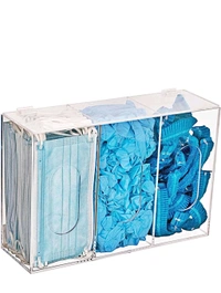 Triple Hygiene Acrylic Dispenser Station with a Lid - 3 Compartments.