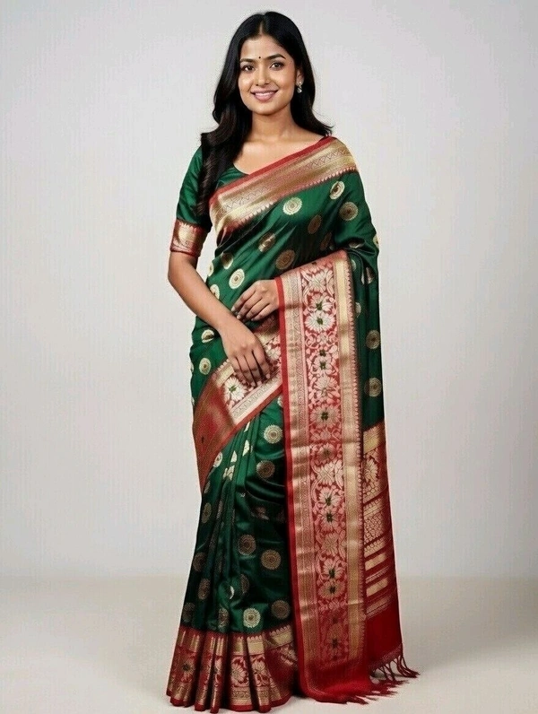 Charu Slik Saree in Dell Colour with Blouse Piece – Elegant Traditional Saree