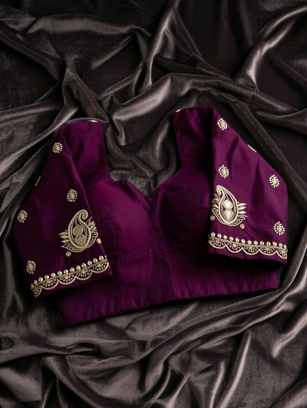 Clairvoyant Embroidery Designer Blouse – Round Neck & Deep U Back