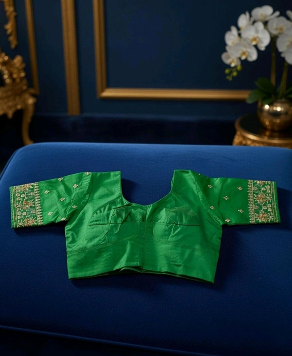 Japanese Laure Embroidered Silk Saree Blouse for Women – Designer Festive Blouse