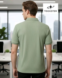 Toggster Men's Half Sleeve Zipper T Shirt - M
