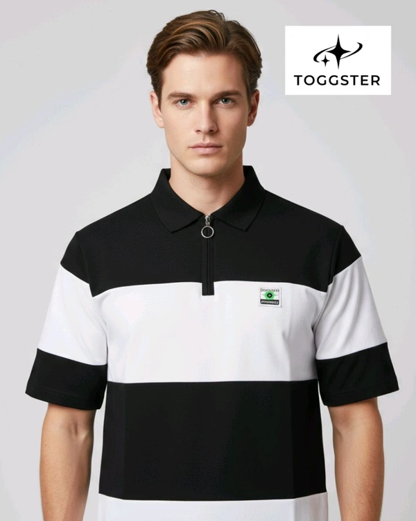 Men's Half Sleeve Zipper T Shirt