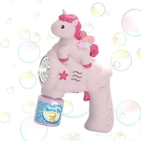 Unicorn Bubble Gun Toys for 3+ Year Old Kids Boys Girls, Automatic Bubble Machine with Bubble Solution, Summer Outdoor Kids Toys for Birthday Gifts for 3 4 5 6 7 8 Year Old