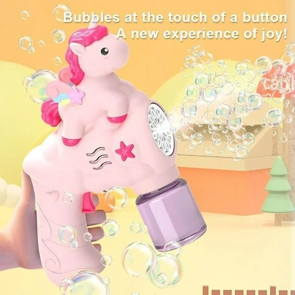 Unicorn Bubble Gun Toys for 3+ Year Old Kids Boys Girls, Automatic Bubble Machine with Bubble Solution, Summer Outdoor Kids Toys for Birthday Gifts for 3 4 5 6 7 8 Year Old