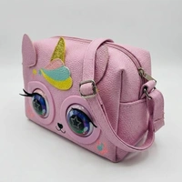 Little Winking Elf Interactive Pet Purse – Animated Eyes & Sounds Crossbody Handbag for Girls - Pink