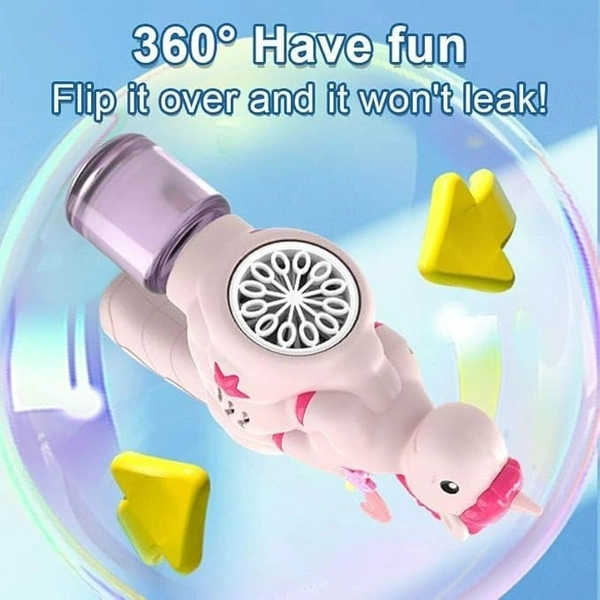 Unicorn Bubble Gun Toys for 3+ Year Old Kids Boys Girls, Automatic Bubble Machine with Bubble Solution, Summer Outdoor Kids Toys for Birthday Gifts for 3 4 5 6 7 8 Year Old