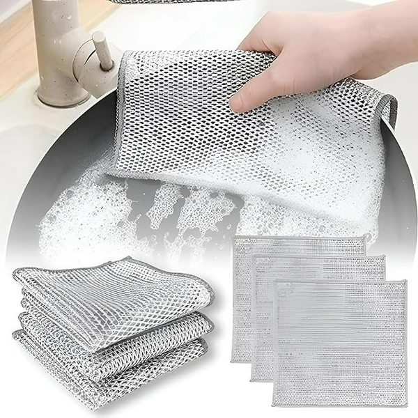 Stainless Steel Scrubber – Heavy Duty Wire Dish Cloth 